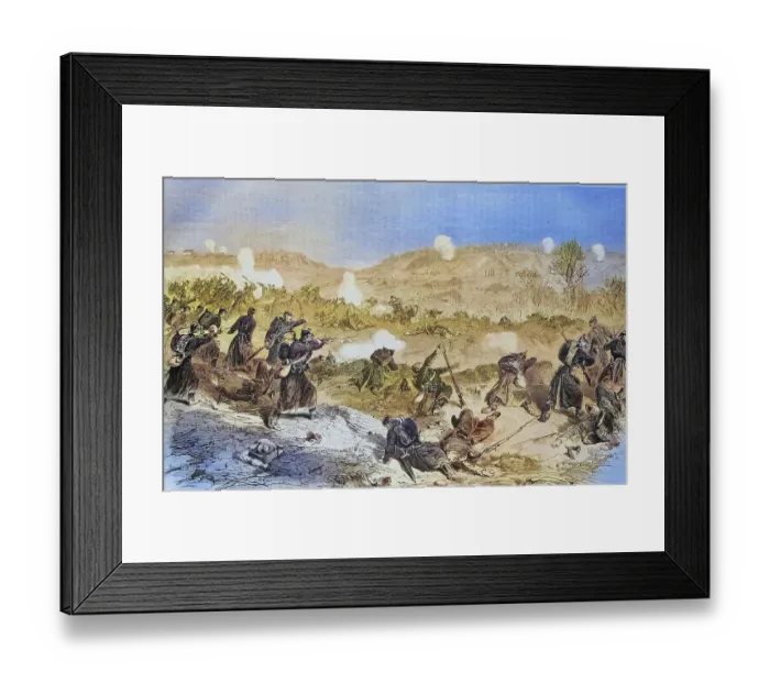 Framed Print : Expulsion of the french from the highlands near Villiers by the saxon infantry regiment, illustrated war history, German, French war 1870-1871, Germany, France Framed Print : Expulsion of the french from the highlands near Villiers by the saxon infantry regiment, illustrated war history, German, French war 1870-1871, Germany, France