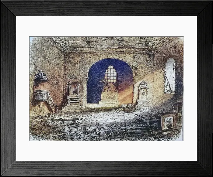 Framed Print : Destruction of the church of Perouse near Belfort, illustrated war history, German, French war 1870-1871, Germany, France, Destruction of the church of Perouse in Belfort, illustrated war history, German, French war 1870-1871, Germany, France Framed Print : Destruction of the church of Perouse near Belfort, illustrated war history, German, French war 1870-1871, Germany, France, Destruction of the church of Perouse in Belfort, illustrated war history, German, French war 1870-1871, Germany, France