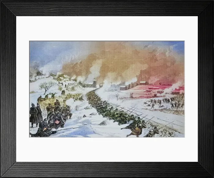 Framed Print : Battle at the railway embankment at Bethoncourt, 16 January 1871, illustrated war history, German, French war 1870-1871, Germany, France, Battle at the railway embankment at Bethoncourt, 16 January 1871, illustrated war history, German, French war Framed Print : Battle at the railway embankment at Bethoncourt, 16 January 1871, illustrated war history, German, French war 1870-1871, Germany, France, Battle at the railway embankment at Bethoncourt, 16 January 1871, illustrated war history, German, French war