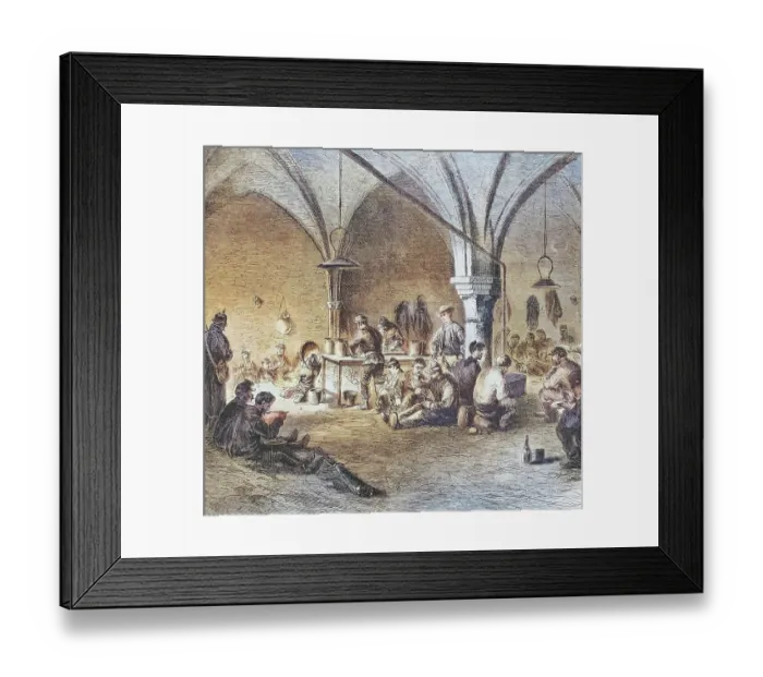 Framed Print : Garibaldian and Francs-tireurs prisoners in the main prison of Dijon, December 1870, illustrated war history, German, French war 1870-1871, Germany, France, Garibaldian and Francs-tireurs prisoners in the main prison of Dijon Framed Print : Garibaldian and Francs-tireurs prisoners in the main prison of Dijon, December 1870, illustrated war history, German, French war 1870-1871, Germany, France, Garibaldian and Francs-tireurs prisoners in the main prison of Dijon