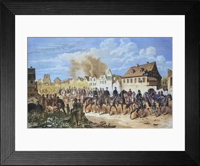 Framed Print : Entry of General Werder in Strasbourg after the capitulation on 30 September 1870, illustrated war history, German, French war 1870-1871, Germany, France Framed Print : Entry of General Werder in Strasbourg after the capitulation on 30 September 1870, illustrated war history, German, French war 1870-1871, Germany, France