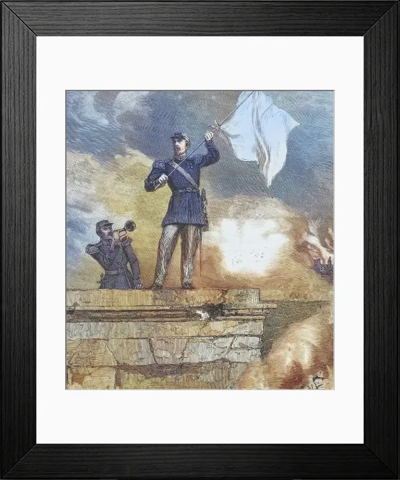 Framed Print : General Lauriston as envoy on the gate of Sedan, illustrated war history, German, French war 1870-1871, Germany, France Framed Print : General Lauriston as envoy on the gate of Sedan, illustrated war history, German, French war 1870-1871, Germany, France