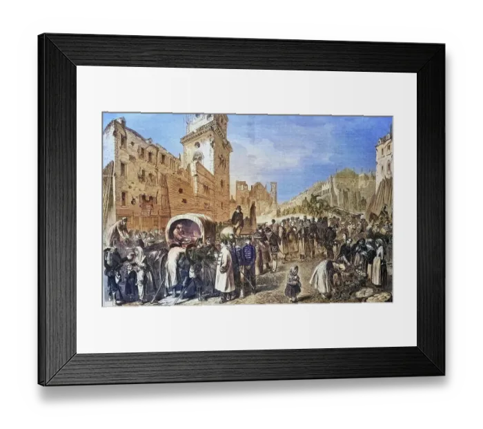 Framed Print : On market square in Diedenhofen, after the capitulation, illustrated war history, German, French war 1870-1871, Germany, France Framed Print : On market square in Diedenhofen, after the capitulation, illustrated war history, German, French war 1870-1871, Germany, France