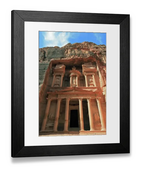 Framed Print : Khazne al-Firaun, Pharaohs treasure house, a mausoleum carved out of the rock by the Nabataeans in the ancient city of Petra, Unesco World Heritage Site, Jordan Framed Print : Khazne al-Firaun, Pharaohs treasure house, a mausoleum carved out of the rock by the Nabataeans in the ancient city of Petra, Unesco World Heritage Site, Jordan