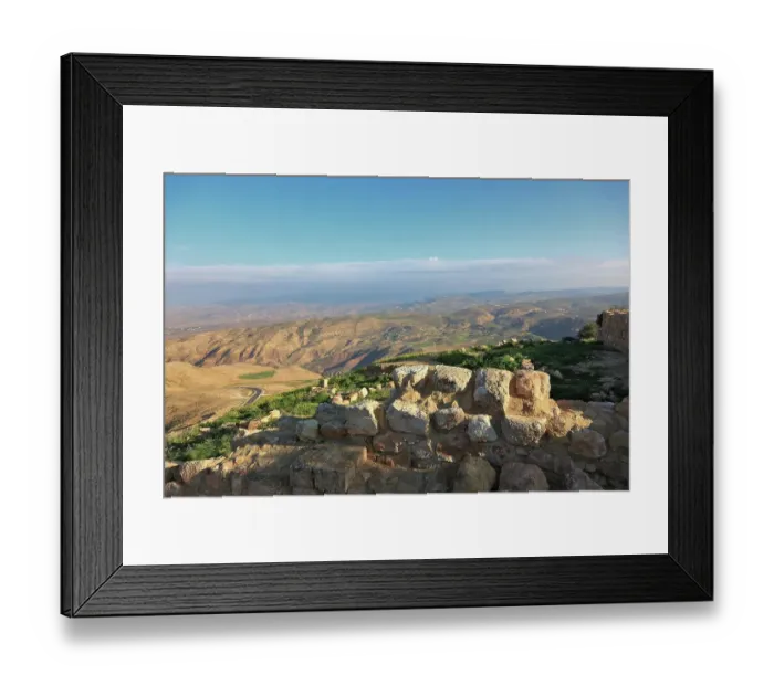 Framed Print : View from Mount Nebo, Mount Nebo, Abarim Mountains, Jordan Framed Print : View from Mount Nebo, Mount Nebo, Abarim Mountains, Jordan