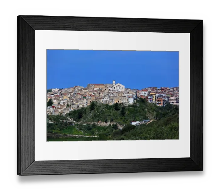 Framed Print : View of the village of Cagnano Varano, province of Foggia, Gargano, Puglia, Italy Framed Print : View of the village of Cagnano Varano, province of Foggia, Gargano, Puglia, Italy