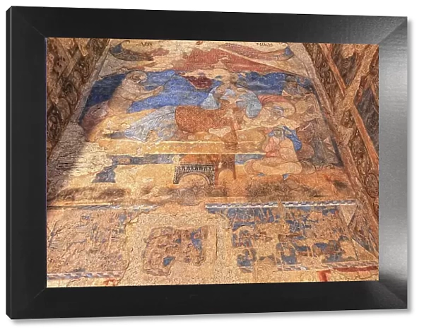 Interior frescoes, Qusair Amra, Qusayr Amra, Small Palace of Amra, Unesco World Heritage Site, desert castle east of Amman, Jordan