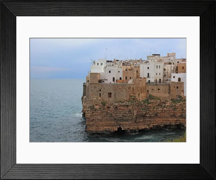 Framed Print : Polignano a Mare, old town by the sea, Puglia, Italy Framed Print : Polignano a Mare, old town by the sea, Puglia, Italy