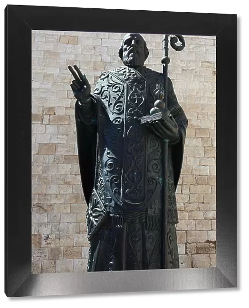 Figure of the saint at the Basilica of San Nicola, Basilica of St. Nicholas of Myra, Bari, Apulia, Italy