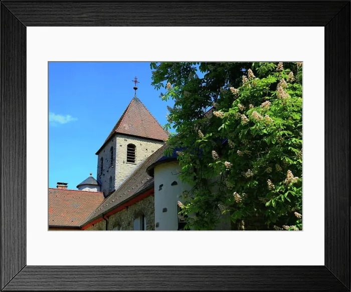 Framed Print : Hornschuchshausen workers housing estate, St. Anthonys Catholic Filial Church, former factory housing estate of the spinning mill director Fritz Hornschuch, Mainleus, Kulmbach district, Upper Franconia, Bavaria, Germany Framed Print : Hornschuchshausen workers housing estate, St. Anthonys Catholic Filial Church, former factory housing estate of the spinning mill director Fritz Hornschuch, Mainleus, Kulmbach district, Upper Franconia, Bavaria, Germany