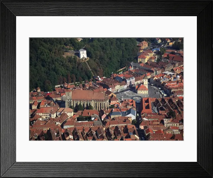 Framed Print : In the picture the Black Church, Biserica neagra, view of Brasov, Brasov, Transylvania, Romania