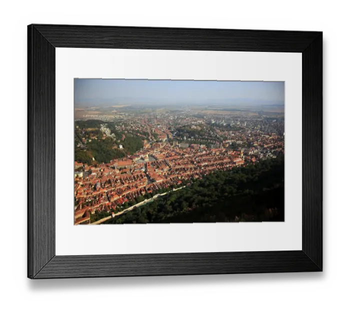 Framed Print : View of Brasov, Brasov, Transylvania, Romania Framed Print : View of Brasov, Brasov, Transylvania, Romania