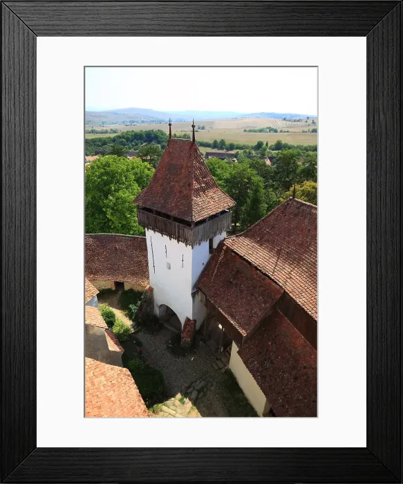 Framed Print : View from the tower, Deutsch-Weisskirch fortified church, Unesco World Heritage Site, Church of the Protestant Church of the Augsburg Confession in Viscri, Brasov County, Transylvania Region, Romania Framed Print : View from the tower, Deutsch-Weisskirch fortified church, Unesco World Heritage Site, Church of the Protestant Church of the Augsburg Confession in Viscri, Brasov County, Transylvania Region, Romania