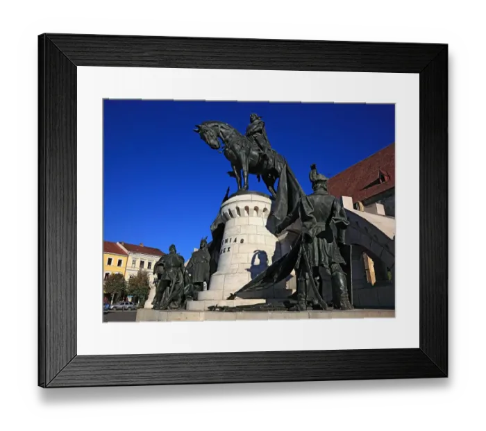 Framed Print : Equestrian statue of Matthias Corvinus, Matthias Rex, Cluj-Napoca, German Klausenburg, St. Michaels Church is the most important example of a Gothic hall church in Transylvania, Romania Framed Print : Equestrian statue of Matthias Corvinus, Matthias Rex, Cluj-Napoca, German Klausenburg, St. Michaels Church is the most important example of a Gothic hall church in Transylvania, Romania