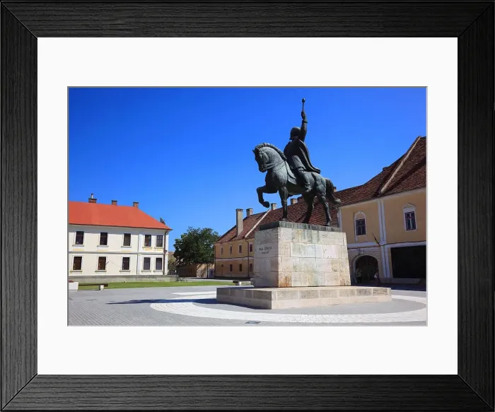 Framed Print : Equestrian statue of Mihai Viteazul, Michael the Brave, national hero in the Historic Fortress, Alba Iulia, Balgrad, German Karlsburg, is the capital of Alba County in Transylvania, Romania Framed Print : Equestrian statue of Mihai Viteazul, Michael the Brave, national hero in the Historic Fortress, Alba Iulia, Balgrad, German Karlsburg, is the capital of Alba County in Transylvania, Romania