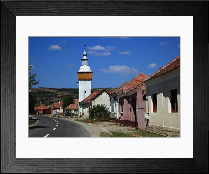 Framed Print : Gelmar in Hunedoara County, typical street village in Transylvania, Romania Framed Print : Gelmar in Hunedoara County, typical street village in Transylvania, Romania