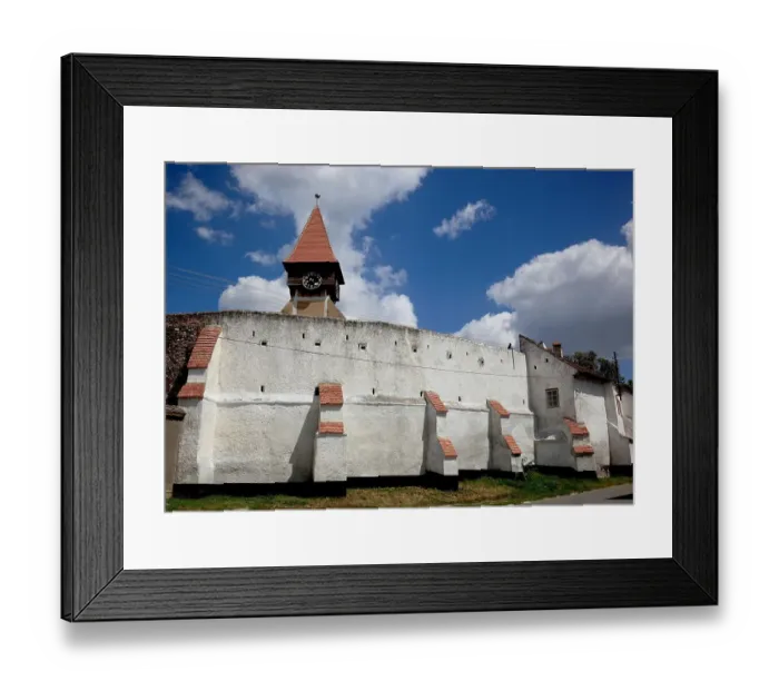 Framed Print : Protestant fortified church from the 13th century of Miercurea Sibiului, German Reussmarkt, is a town in Transylvania, Romania Framed Print : Protestant fortified church from the 13th century of Miercurea Sibiului, German Reussmarkt, is a town in Transylvania, Romania