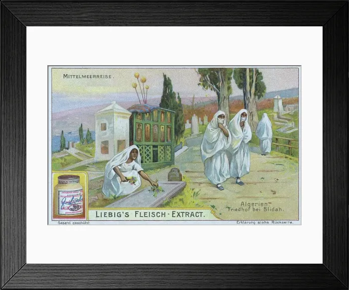 Framed Print : Picture series Mediterranean journey, cemetery near Blidah, Algeria, woman in white mourning clothes, digitally restored reproduction of a collective picture from c. 1900, public domain, exact date unknown Framed Print : Picture series Mediterranean journey, cemetery near Blidah, Algeria, woman in white mourning clothes, digitally restored reproduction of a collective picture from c. 1900, public domain, exact date unknown