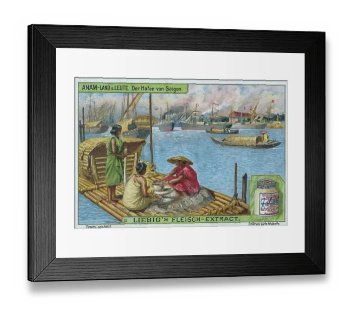 Framed Print : Picture series Anam, Land and People, Vietnam, The harbour of Saigon, with a barge in the foreground, digitally restored reproduction of a collective picture from ca 1900, public domain, exact date unknown Framed Print : Picture series Anam, Land and People, Vietnam, The harbour of Saigon, with a barge in the foreground, digitally restored reproduction of a collective picture from ca 1900, public domain, exact date unknown