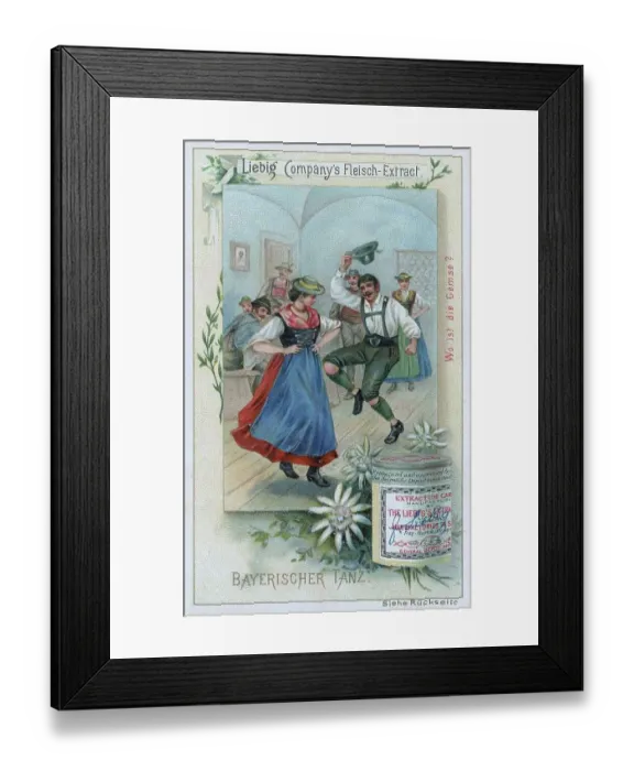Framed Print : Picture series Dances of the Lands, Bavarian Dance, Bavaria, Germany, digitally restored reproduction of a collector's picture from c. 1900 Framed Print : Picture series Dances of the Lands, Bavarian Dance, Bavaria, Germany, digitally restored reproduction of a collector's picture from c. 1900