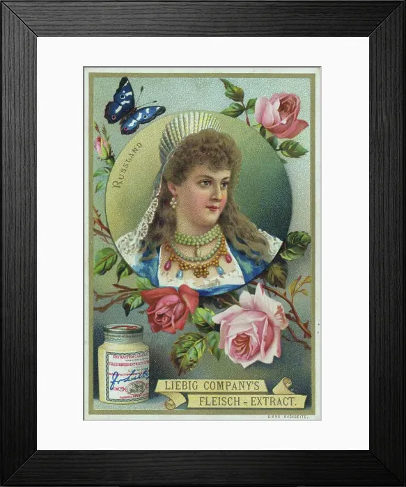Framed Print : Series of pictures, woman in portrait with headdress, Russia, roses, digitally restored reproduction of a collector's picture from c. 1900 Framed Print : Series of pictures, woman in portrait with headdress, Russia, roses, digitally restored reproduction of a collector's picture from c. 1900