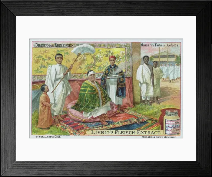 Framed Print : Series of pictures from Abyssinia, Ethiopia, Empress Taitu with retinue, Historical, digitally restored reproduction of a collector's picture from ca 1900, exact date unknown