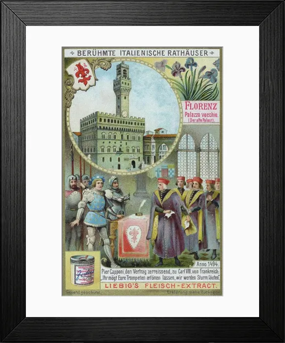 Framed Print : Series of famous Italian town halls, Italy, Florence, Palazzo vecchio, 1494, Pier Capponi tears up the treaty to Carl VIII of France, Historic, digitally restored reproduction of a collector's picture from c. 1900, exact date unknown Framed Print : Series of famous Italian town halls, Italy, Florence, Palazzo vecchio, 1494, Pier Capponi tears up the treaty to Carl VIII of France, Historic, digitally restored reproduction of a collector's picture from c. 1900, exact date unknown