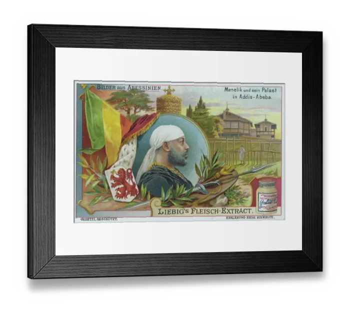 Framed Print : Series of pictures from Abyssinia, Ethiopia, Menelik and his palace in Addis-Abeba, Historical, digitally restored reproduction of a collector's picture from ca 1900, exact date unknown Framed Print : Series of pictures from Abyssinia, Ethiopia, Menelik and his palace in Addis-Abeba, Historical, digitally restored reproduction of a collector's picture from ca 1900, exact date unknown