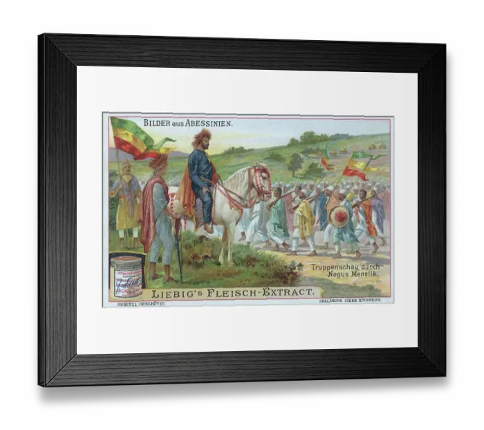 Framed Print : Series of pictures from Abyssinia, Ethiopia, troop show by Negus Menelik, Historical, digitally restored reproduction of a collector's picture from ca 1900, exact date unknown