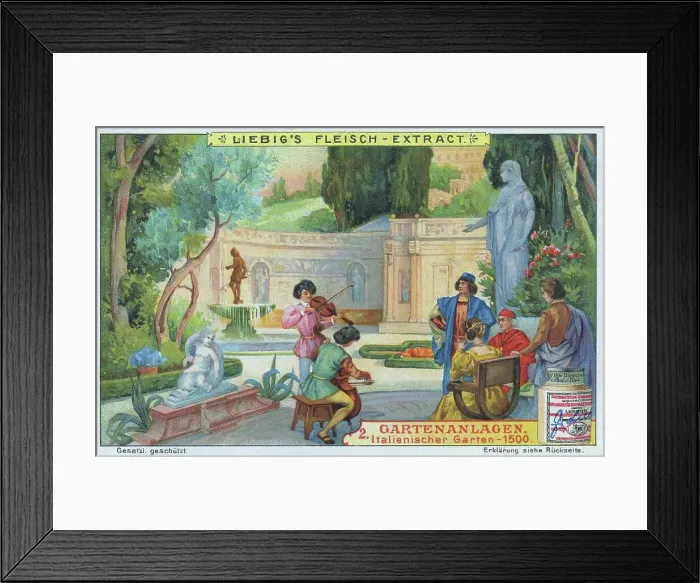 Framed Print : Garden series, Italian garden c. 1500, Italy, digitally restored reproduction of a collector's picture from c. 1900 Framed Print : Garden series, Italian garden c. 1500, Italy, digitally restored reproduction of a collector's picture from c. 1900