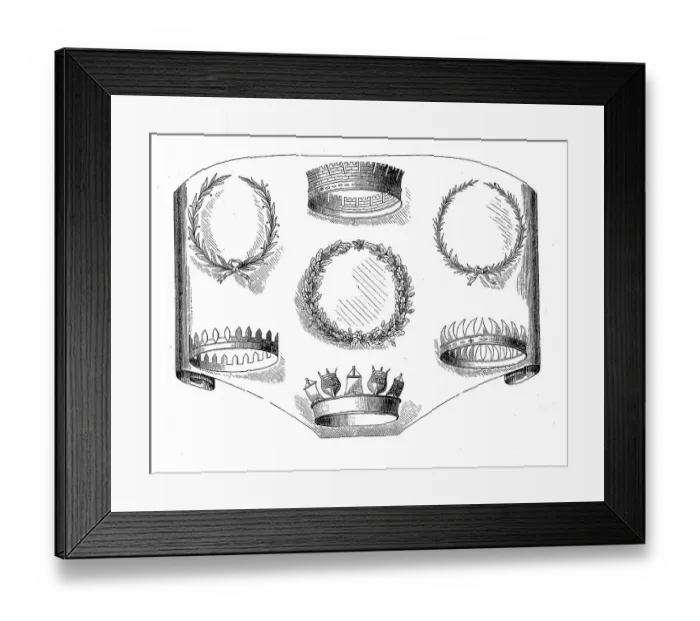 Framed Print : Roman crowns in ancient Rome, the history of ancient Rome, Roman Empire, Italy, Historical, digitally restored reproduction of a 19th century original Framed Print : Roman crowns in ancient Rome, the history of ancient Rome, Roman Empire, Italy, Historical, digitally restored reproduction of a 19th century original