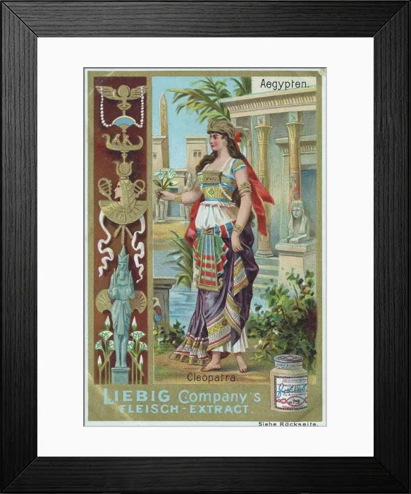 Framed Print : Picture series historical persons, Egypt, Cleopatra, Historical, digitally restored reproduction of a Liebig collector's picture from the 19th century, exact date not known Framed Print : Picture series historical persons, Egypt, Cleopatra, Historical, digitally restored reproduction of a Liebig collector's picture from the 19th century, exact date not known