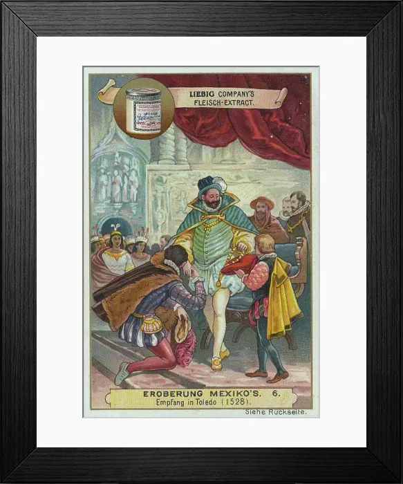 Framed Print : Picture series Conquest of Mexico, reception of Cortez after his return in Toledo, Spain, 1528, Historical, digitally restored reproduction of a Liebig collector's picture from the 19th century, exact date unknown Framed Print : Picture series Conquest of Mexico, reception of Cortez after his return in Toledo, Spain, 1528, Historical, digitally restored reproduction of a Liebig collector's picture from the 19th century, exact date unknown