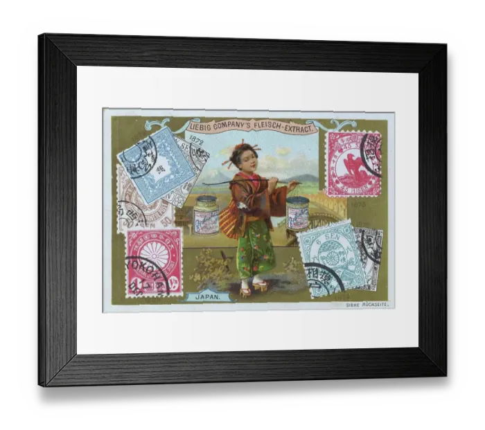 Framed Print : Picture series Countries and Stamps and Motifs, Japan, Historical, digitally restored reproduction of a Liebig collector's picture from the 19th century, exact date not known Framed Print : Picture series Countries and Stamps and Motifs, Japan, Historical, digitally restored reproduction of a Liebig collector's picture from the 19th century, exact date not known