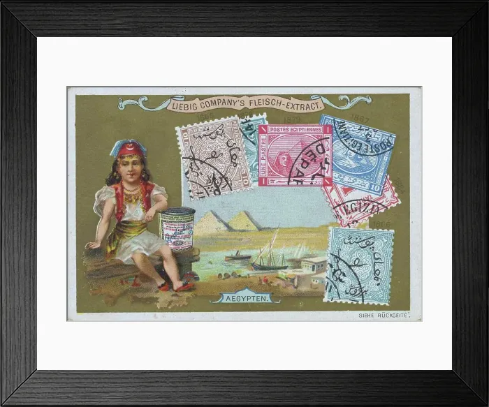 Framed Print : Picture series Countries and Stamps and Motifs, Egypt, Historical, digitally restored reproduction of a Liebig collector's picture from the 19th century, exact date not known Framed Print : Picture series Countries and Stamps and Motifs, Egypt, Historical, digitally restored reproduction of a Liebig collector's picture from the 19th century, exact date not known