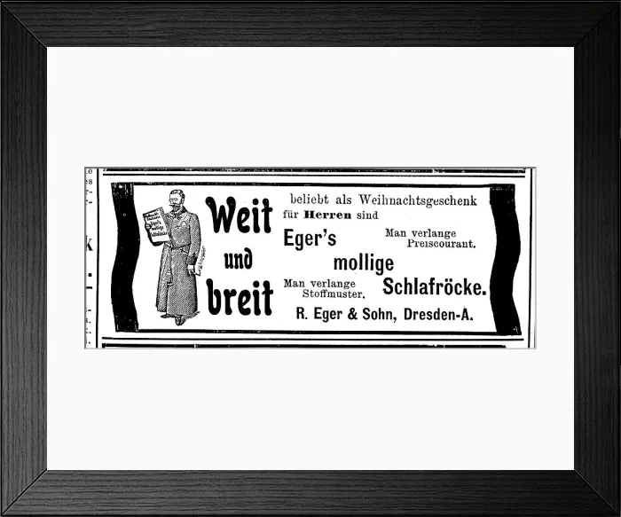 Framed Print : Advertisement of the company Eger & Sohn for sleeping skirts, 1890, Germany, Historic, digitally restored reproduction of an original from the 19th century, exact original date not known Framed Print : Advertisement of the company Eger & Sohn for sleeping skirts, 1890, Germany, Historic, digitally restored reproduction of an original from the 19th century, exact original date not known
