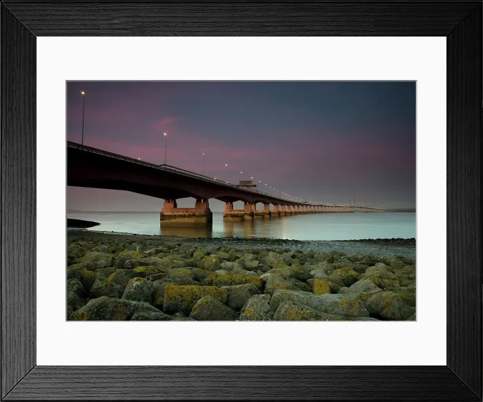 Framed Print : New Severn Bridge at Sunrise Framed Print : New Severn Bridge at Sunrise