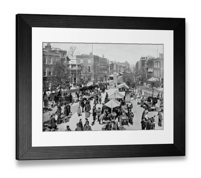 Framed Print : Antique black and white photograph of England and Wales: Market Square, Taunton Framed Print : Antique black and white photograph of England and Wales: Market Square, Taunton