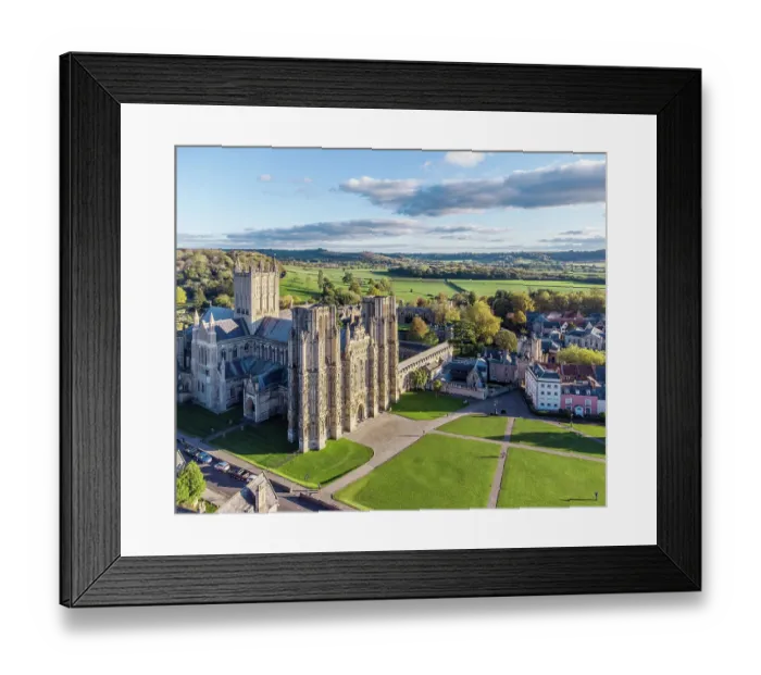 Framed Print : Wells Cathedral from a high angle perspective Framed Print : Wells Cathedral from a high angle perspective