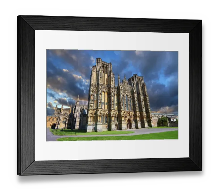 Framed Print : The facade of the medieval Wells Cathedral built in the Early English Gothic style in 1175, Wells, Somerset, England, United Kingdom Framed Print : The facade of the medieval Wells Cathedral built in the Early English Gothic style in 1175, Wells, Somerset, England, United Kingdom