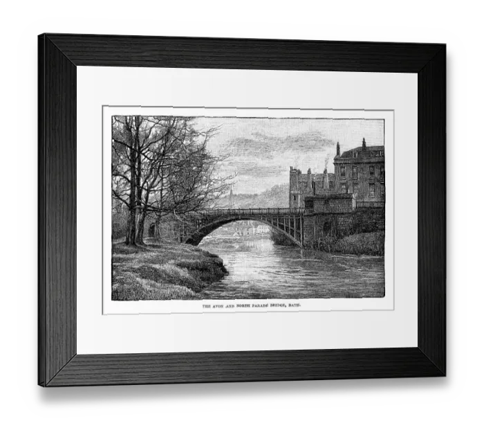 Framed Print : Avon and North Parade Bridge in Bath, England Framed Print : Avon and North Parade Bridge in Bath, England