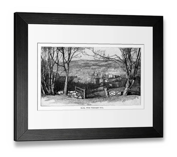 Framed Print : Engraving of Town of Bath Viewed from Widcombe Hill Framed Print : Engraving of Town of Bath Viewed from Widcombe Hill