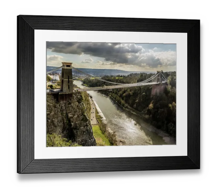 Framed Print : Side view of Clifton Suspension Bridge in Bristol Framed Print : Side view of Clifton Suspension Bridge in Bristol
