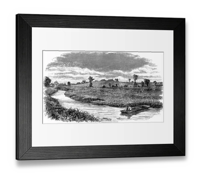 Framed Print : The Isle of Athelney in Somerset, England - 19th Century Framed Print : The Isle of Athelney in Somerset, England - 19th Century