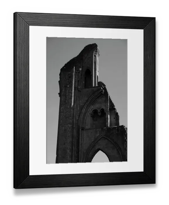Framed Print : Low angle view of historic Glastonbury Abbey against sky, Somerset, UK