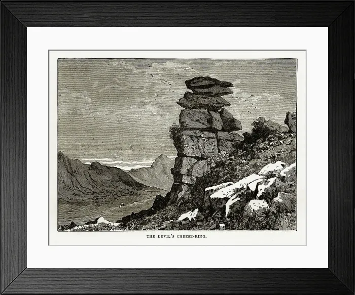 Framed Print : Devil's Cheese Ring Formation, Exmoor, England Victorian Engraving, 1840 Framed Print : Devil's Cheese Ring Formation, Exmoor, England Victorian Engraving, 1840