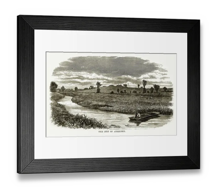 Framed Print : Isle of Athelney, Sedgemoor, Somerset, England Victorian Engraving, 1840 Framed Print : Isle of Athelney, Sedgemoor, Somerset, England Victorian Engraving, 1840