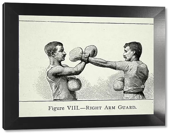 History of Boxing, two boxers, positions, right arm guard, blocking punch, Victorian combat sports, 19th Century