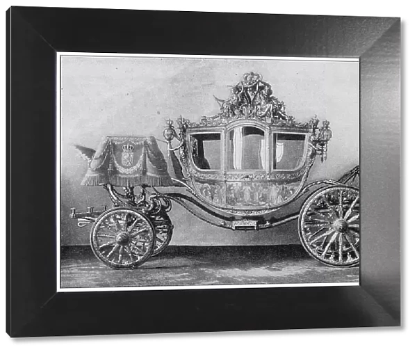 Antique image from British magazine: Crowning of the Queen Wilhelmina of Holland, State carriage