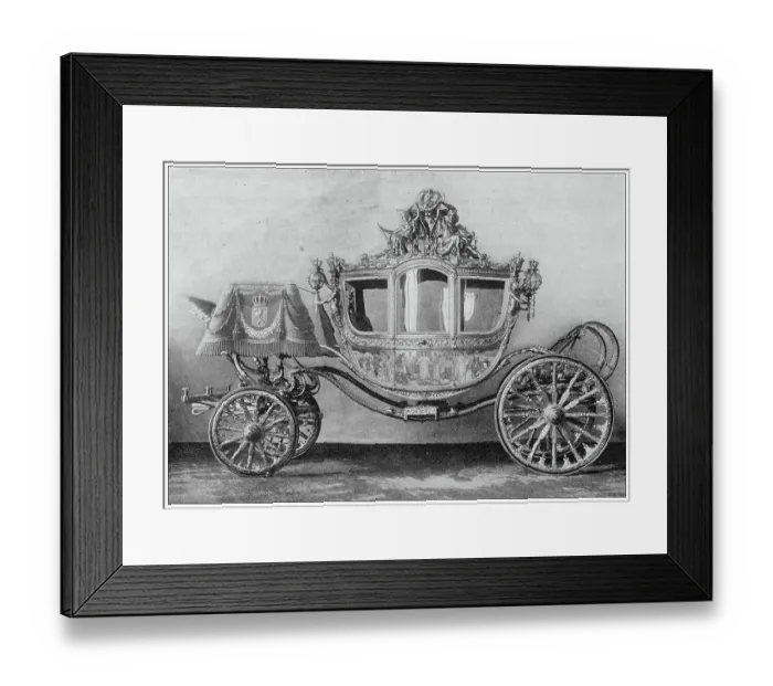 Framed Print : Antique image from British magazine: Crowning of the Queen Wilhelmina of Holland, State carriage
